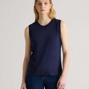 Quince Navy Sleeveless Muscle Tee Size L Cotton Modal